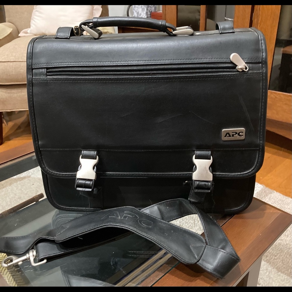 APC | Black Leather Briefcase